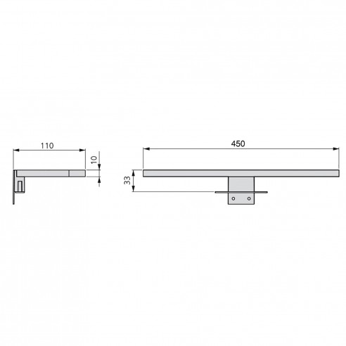 Emuca Applique LED per specchio di bagno, 450 mm, IP44, luce bianca fredda, Alluminio e Plastica, Cromo