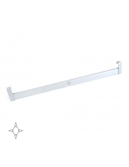 Emuca Barra appendiabili per armadi Polux con luce LED con sensore di movimento, 708, Anodizzato opaco