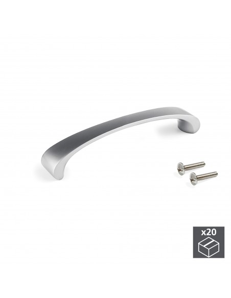Emuca Maniglie per mobile, interasse 96 mm, Zama, Nichel satinato, 20 u.