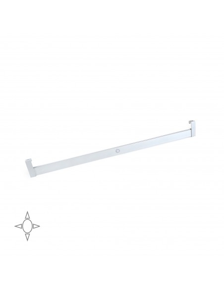 Emuca Barra appendiabili per armadi Polux con luce LED con sensore di movimento, 858, Anodizzato opaco