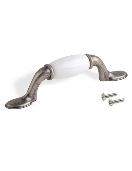 Emuca Maniglia per mobile Papua, 76, Argento antico, Zama