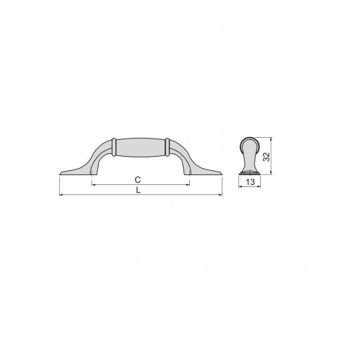 Emuca Maniglia per mobile Papua, 76, Argento antico, Zama