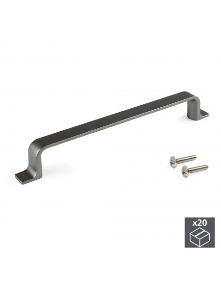 Emuca Maniglie per mobile, interasse 160 mm, Zama, Color Titanio, 20 u.
