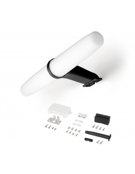 Emuca Faretto LED per specchio da bagno Gemini (AC 230V 50Hz), 6 W, Verniciato nero, Tecnoplastica e Alluminio