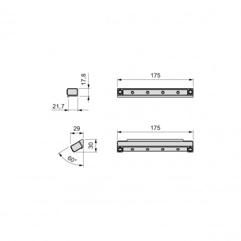 Emuca Luce LED a batterie per interno di cassetti Drawled con sensore a vibrazione e luce fredda, 0,6 W, Verniciato alluminio