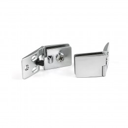 Emuca Cerniera per anta in vetro, ubicazione centrale, 4-5 mm di spessore, Cromo opaco, 2 u.