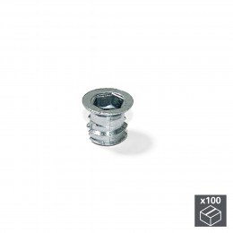 Emuca Bussola per fori svasati, filettatura metrica M8, Zama, Zincato, 100 u.