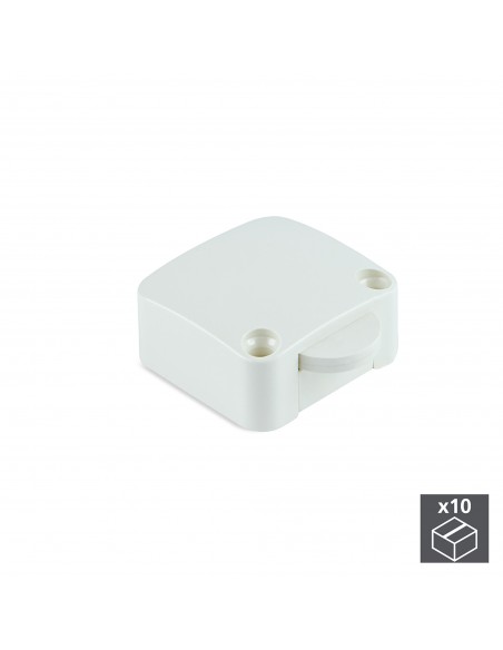Emuca Interruttore per ante di armadio, Plastica, Bianco, 10 u.