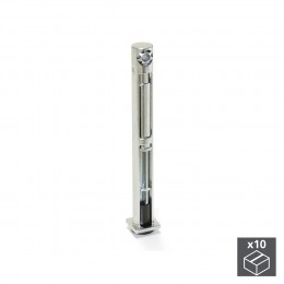 Emuca Regolabili per mobile, D. 12 mm, altezza 76 mm, Acciaio e zama, Zincato, 10 u.