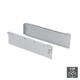 Emuca Kit cassetto per cucina Ultrabox, altezza 150 mm, prof. 550 mm, Acciaio, Grigio metallizzato, 10 u.