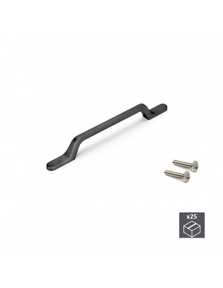 Emuca Maniglie per mobile, interasse 160 mm, Alluminio, Grigio scuro, 25 u.