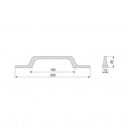 Emuca Maniglie per mobile, interasse 160 mm, Alluminio, Grigio scuro, 25 u. 2
