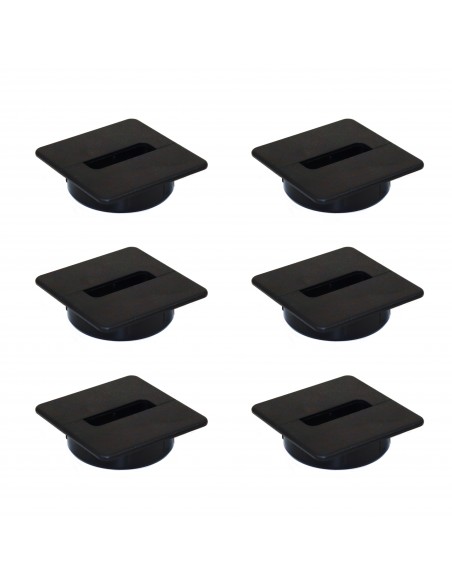 Emuca Pressacavo Plastwin per tavolo, Plastica nera, Tecnoplastica