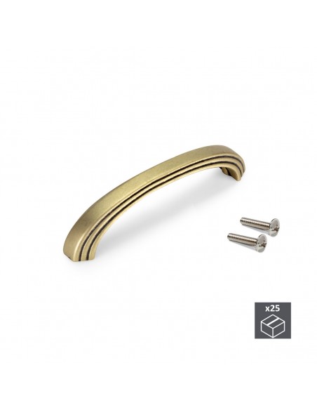 Emuca Maniglie per mobile, interasse 128 mm, Zama, Oro antico, 25 u.