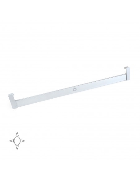 Emuca Barra appendiabili per armadi Polux con luce LED con sensore di movimento, 558, Anodizzato opaco