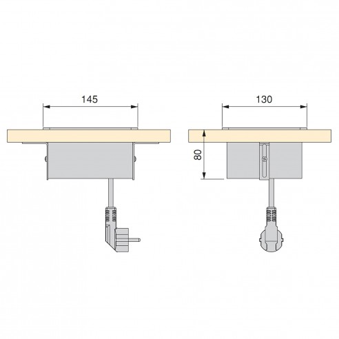 Emuca Multipresa Atom 14 per scrivania, EU, Verniciato alluminio, Acciaio e Tecnoplastica e Alluminio