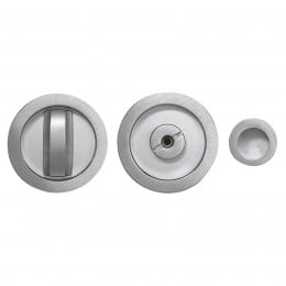 Maniglia per porta scorrevole tonda con nottolino cromo satinato 2
