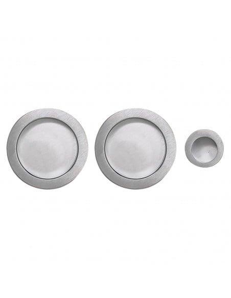 Maniglia per porta scorrevole tonda cieca cromo satinato