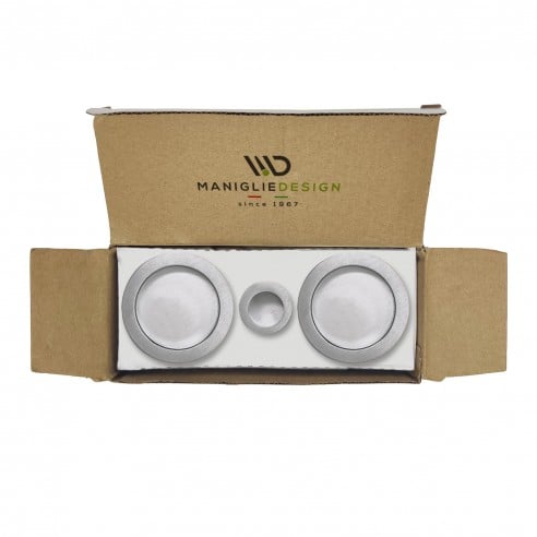 Maniglia per porta scorrevole tonda cieca cromo satinato