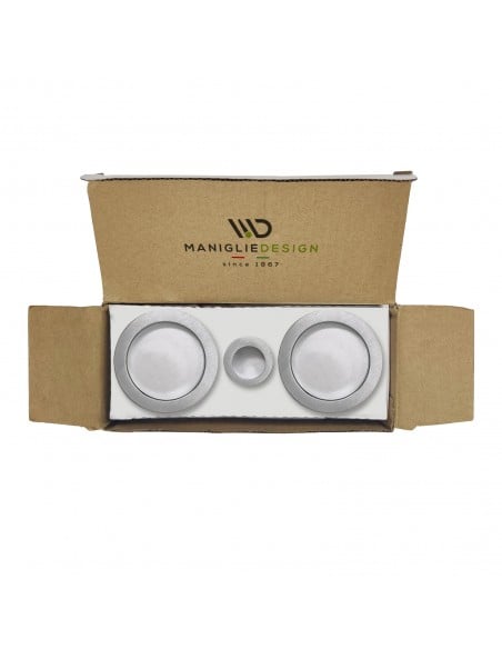 Maniglia per porta scorrevole tonda cieca cromo satinato