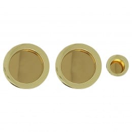 Maniglia per porta scorrevole tonda cieca ottone lucido