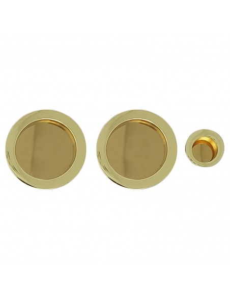 Maniglia per porta scorrevole tonda cieca ottone lucido