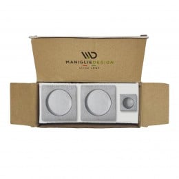 Maniglia per porta scorrevole quadrata cieca cromo satinato 2