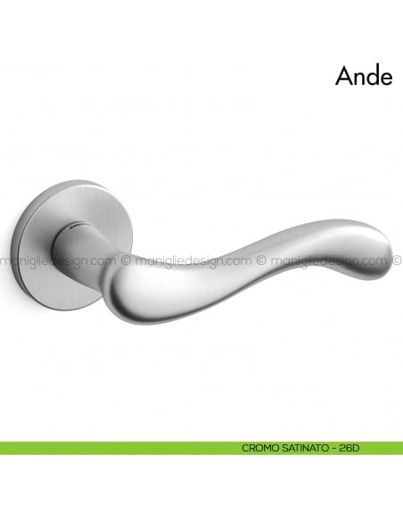 Maniglia per porta Ande Mandelli cromo satinato
