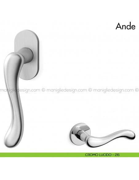 Maniglia per finestra martellina DK Ande Mandelli cromo