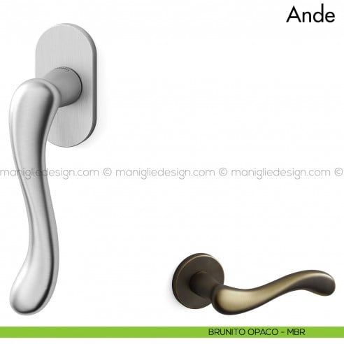 Maniglia per finestra martellina DK Ande Mandelli brunito