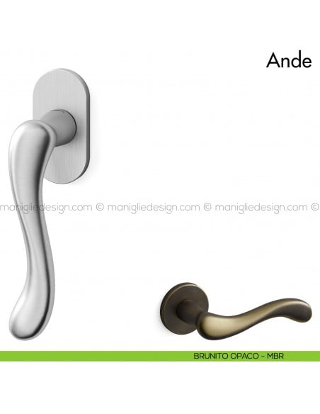 Maniglia per finestra martellina DK Ande Mandelli brunito