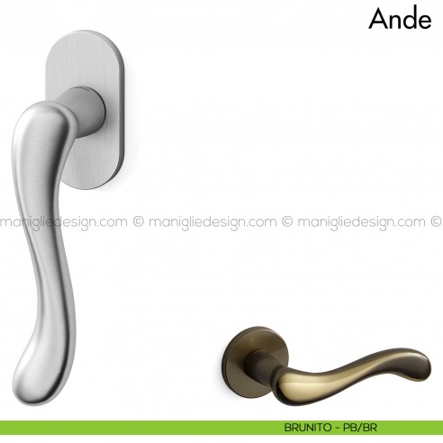 Maniglia per finestra martellina DK Ande Mandelli brunito opaco