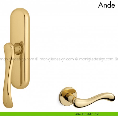 Maniglia per finestra cremonese Ande Mandelli oro
