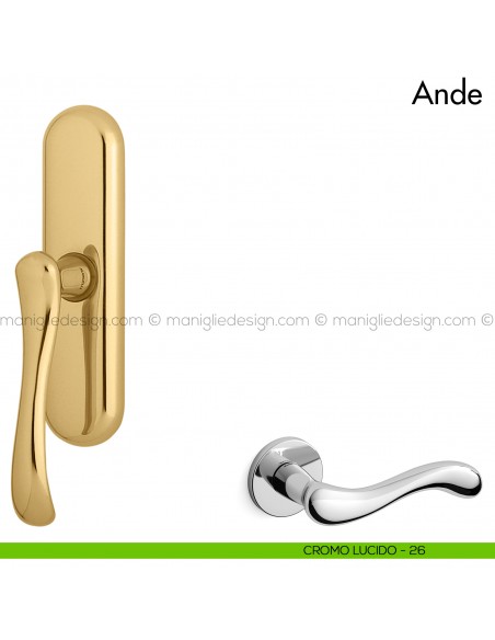 Maniglia per finestra cremonese Ande Mandelli cromo