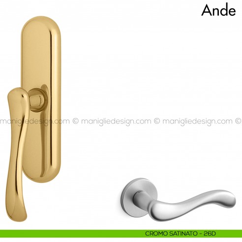 Maniglia per finestra cremonese Ande Mandelli cromo satinato