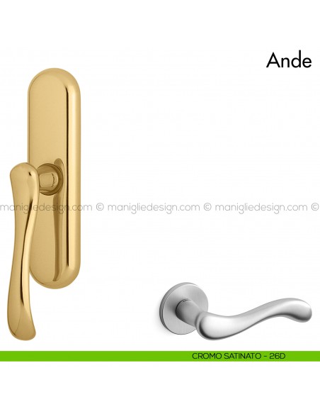 Maniglia per finestra cremonese Ande Mandelli cromo satinato