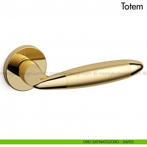 Maniglia per porta Totem Mandelli oro/oro satinato