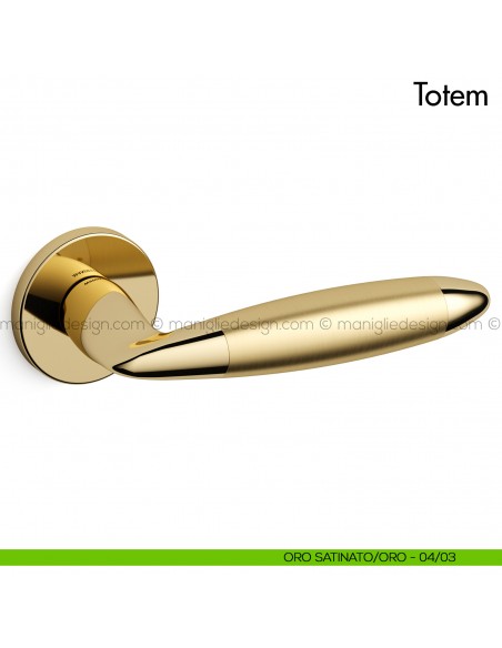 Maniglia per porta Totem Mandelli oro/oro satinato