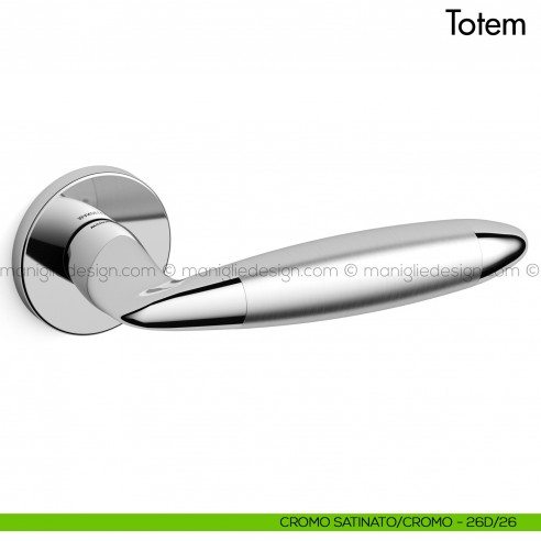 Maniglia per porta Totem Mandelli cromo/cromo satinato