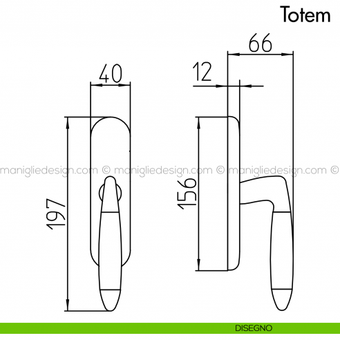 Maniglia per Finestra Cremonese Totem Mandelli