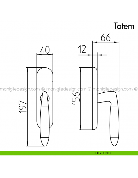 Maniglia per Finestra Cremonese Totem Mandelli