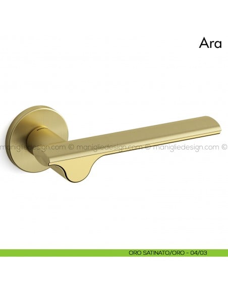 Maniglia per porta Ara Mandelli oro-oro satinato