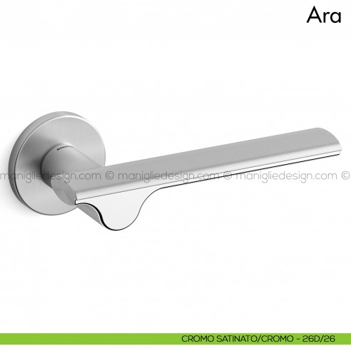Maniglia per porta Ara Mandelli cromato satinato-cromato
