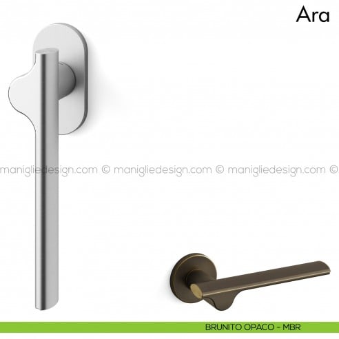 Maniglia per finestra martellina DK Ara Mandelli brunito opaco