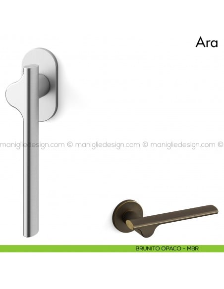 Maniglia per finestra martellina DK Ara Mandelli brunito opaco