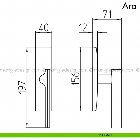Maniglia per Finestra Cremonese Ara Mandelli