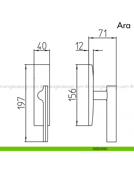 Maniglia per Finestra Cremonese Ara Mandelli
