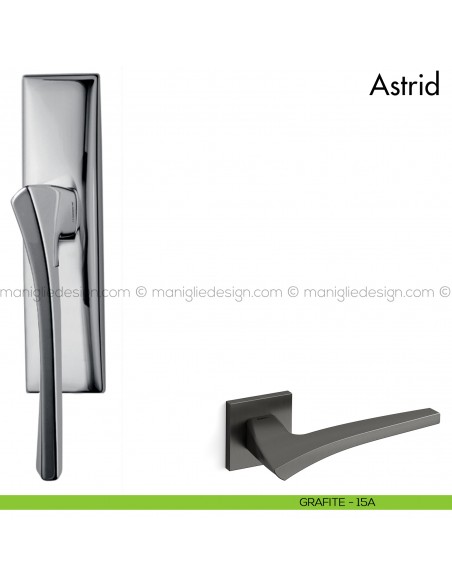 Maniglia per finestra cremonese Astrid Mandelli grafite