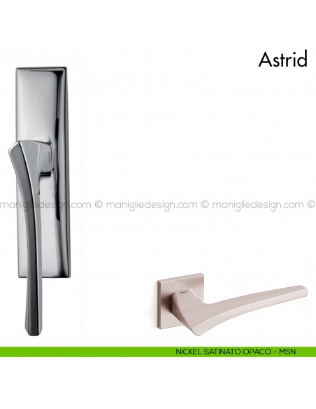 Maniglia per finestra cremonese Astrid Mandelli nickel satinato opaco