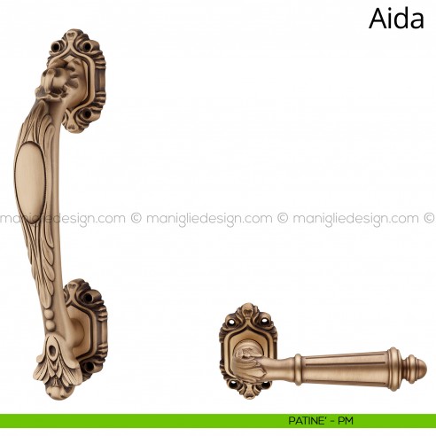 Maniglione per porta Aida Linea Calì con rosette patinè